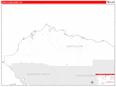 North Slope Borough (County), AK Digital Map Red Line Style